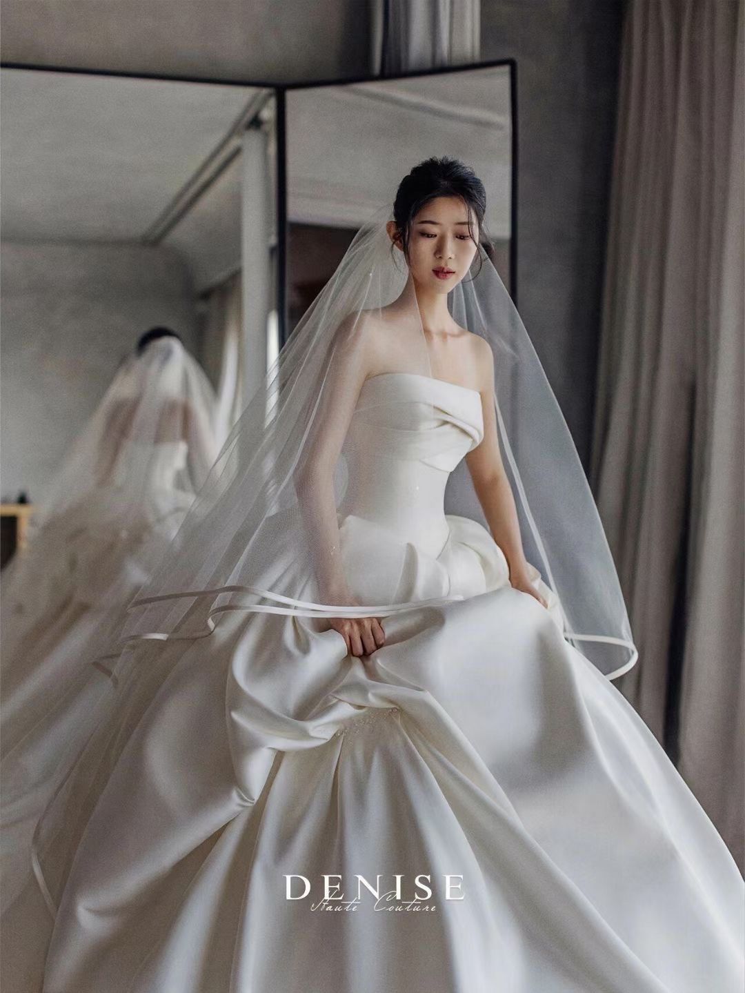超级美的缎面婚纱
