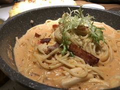奶油蘑菇培根意面-秀儿家の小确幸花园西餐厅