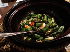 豆酱炒秋葵-南拳十三姨·潮汕砂锅粥(世纪金源店)