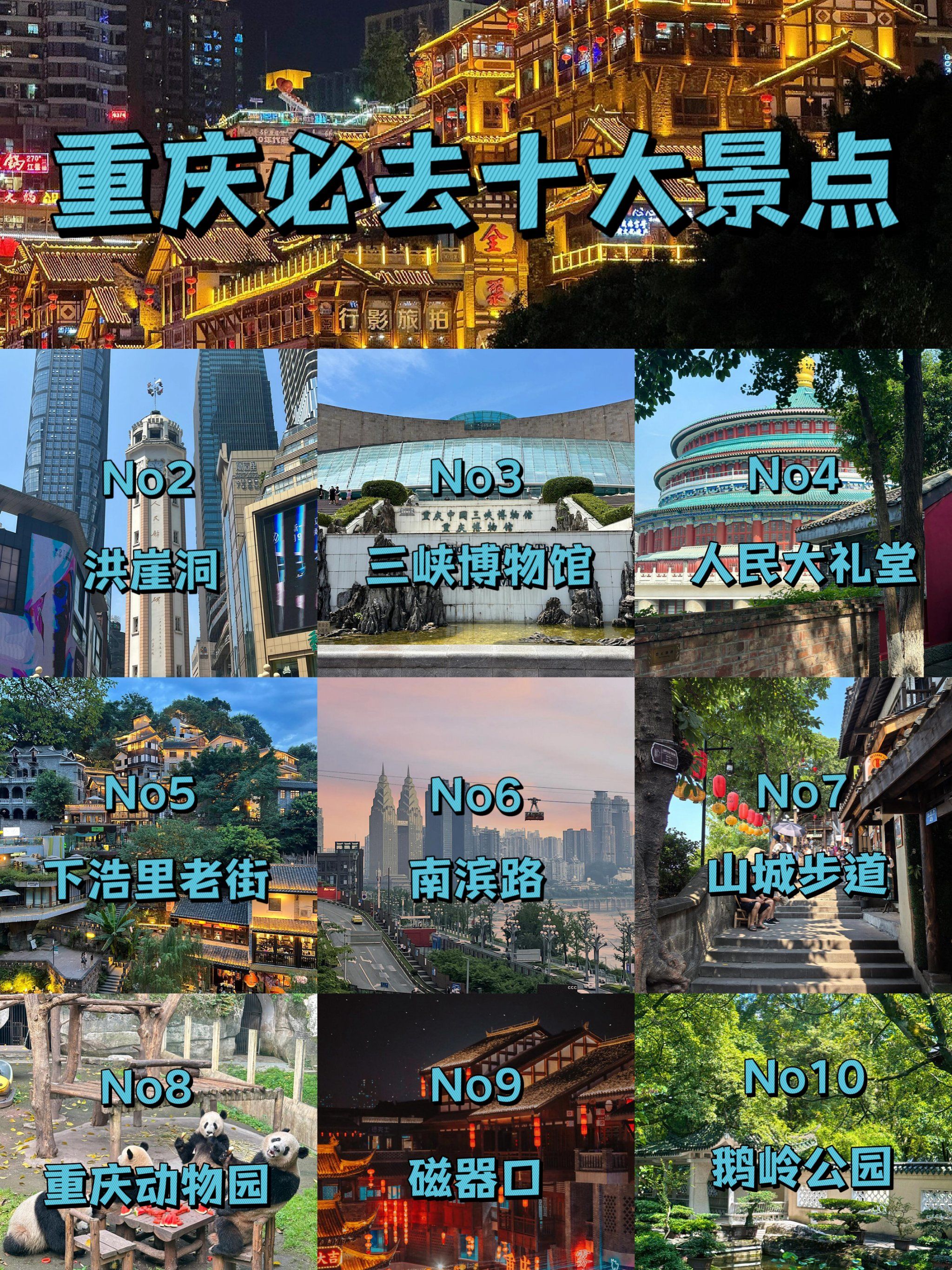 重庆必打卡的九大景点❗️❗️旅游前必看❗️