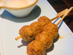 鸡软骨丸子配温泉蛋-山葵家·创意料理(EFC欧美广场店)
