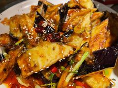 风味茄子-华盛园卷子王农家菜水库鱼