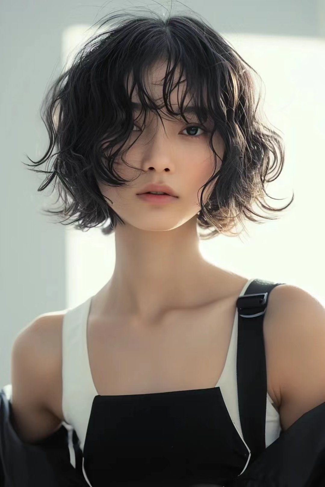 高层次烫发短发