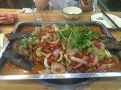 烤鲶鱼-鸡公煲(南竹饭店)
