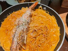 辣奶油佐大虾意面-Fuzzy Bistro 浮几韩餐·茶酒馆