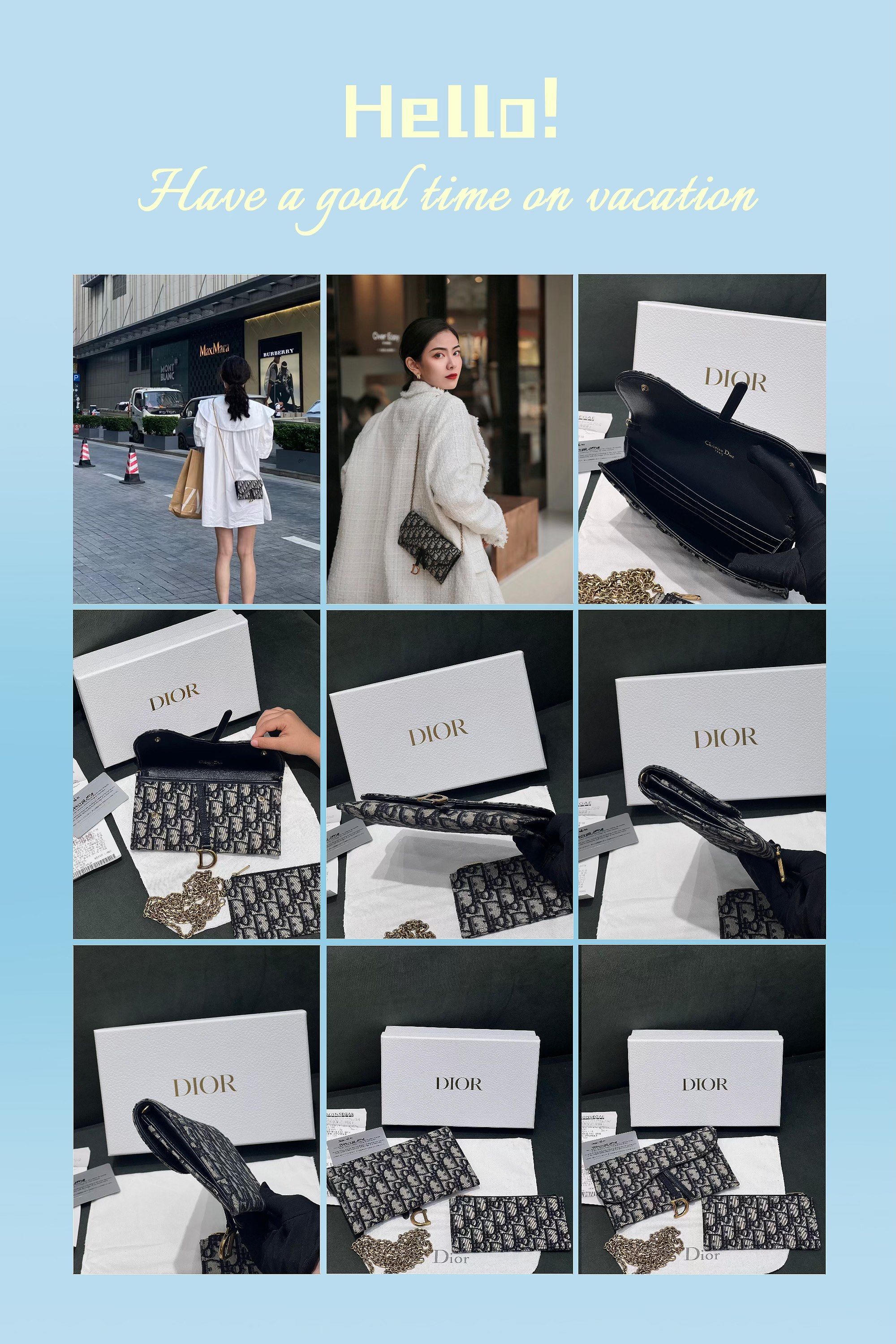 dior/迪奥老花二合一woc链条包 单肩斜挎包 链条可拆卸