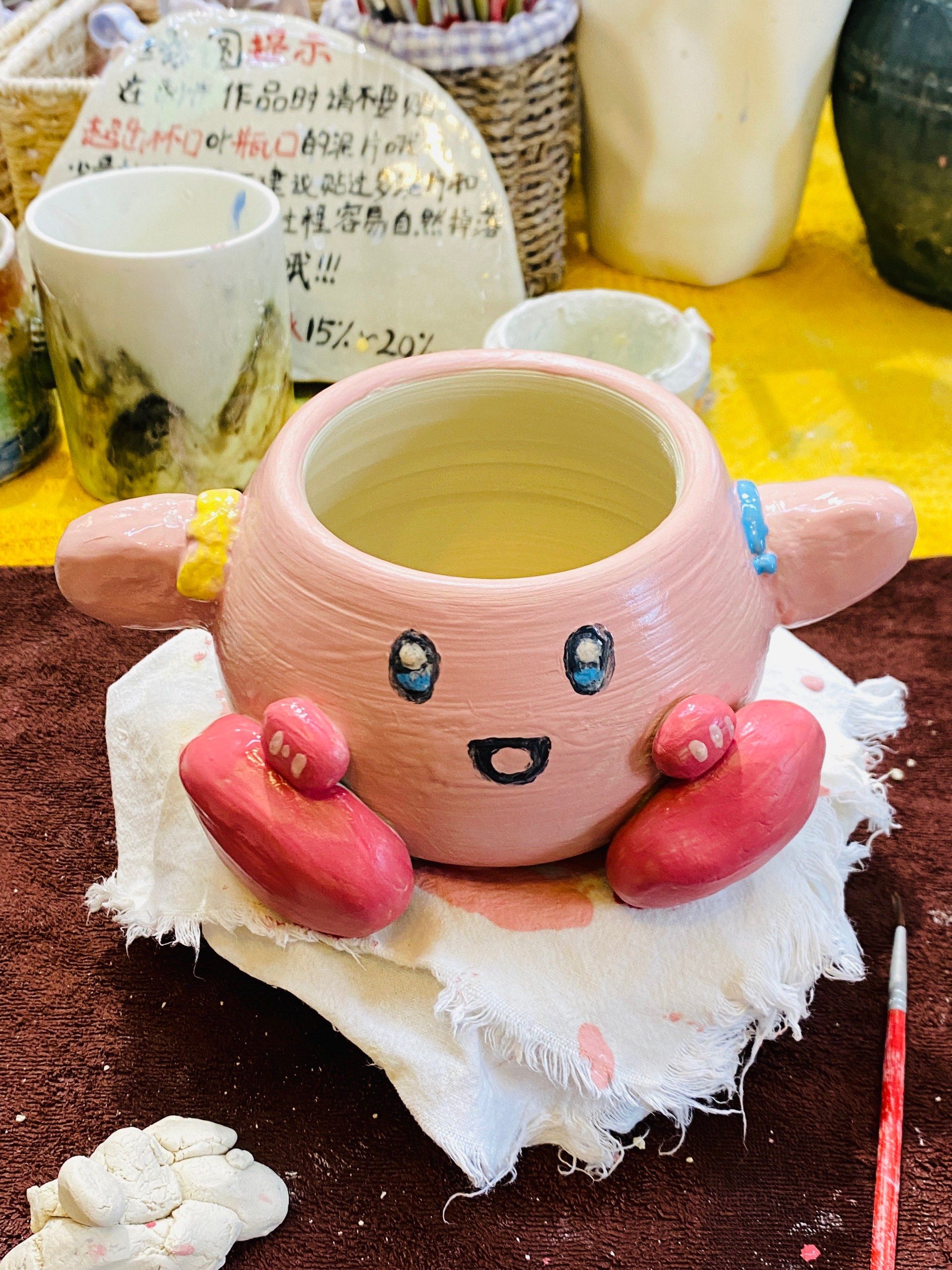 手工diy陶艺杯子,好喜欢～🥰