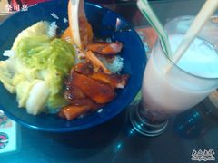 蜜汁照烧鸡扒饭，红豆冻奶.jpg-多多茶餐厅(松风路店)