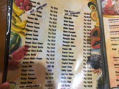 菜单-Jonah's Fruit Shake & Snack Bar