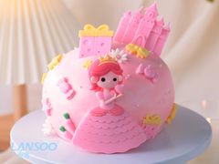 女孩球形淡奶油蛋糕-良雪LANSOO低糖生日蛋糕(朝阳店)