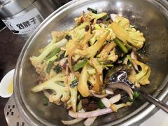 干锅有机花菜-刘胖子家常菜·蹄花焖藕(中南店)