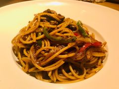 黑椒蘑菇牛柳意面-清真·艾美可餐厅(大悦汇店)
