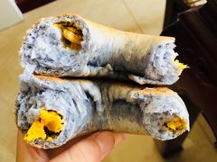 星空蝶豆花烤地瓜贝果面包-啊噗吐呦现场烘焙(麦凯乐店)