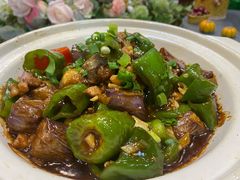 焦溜芝麻茄子-爷爷的烀饼店