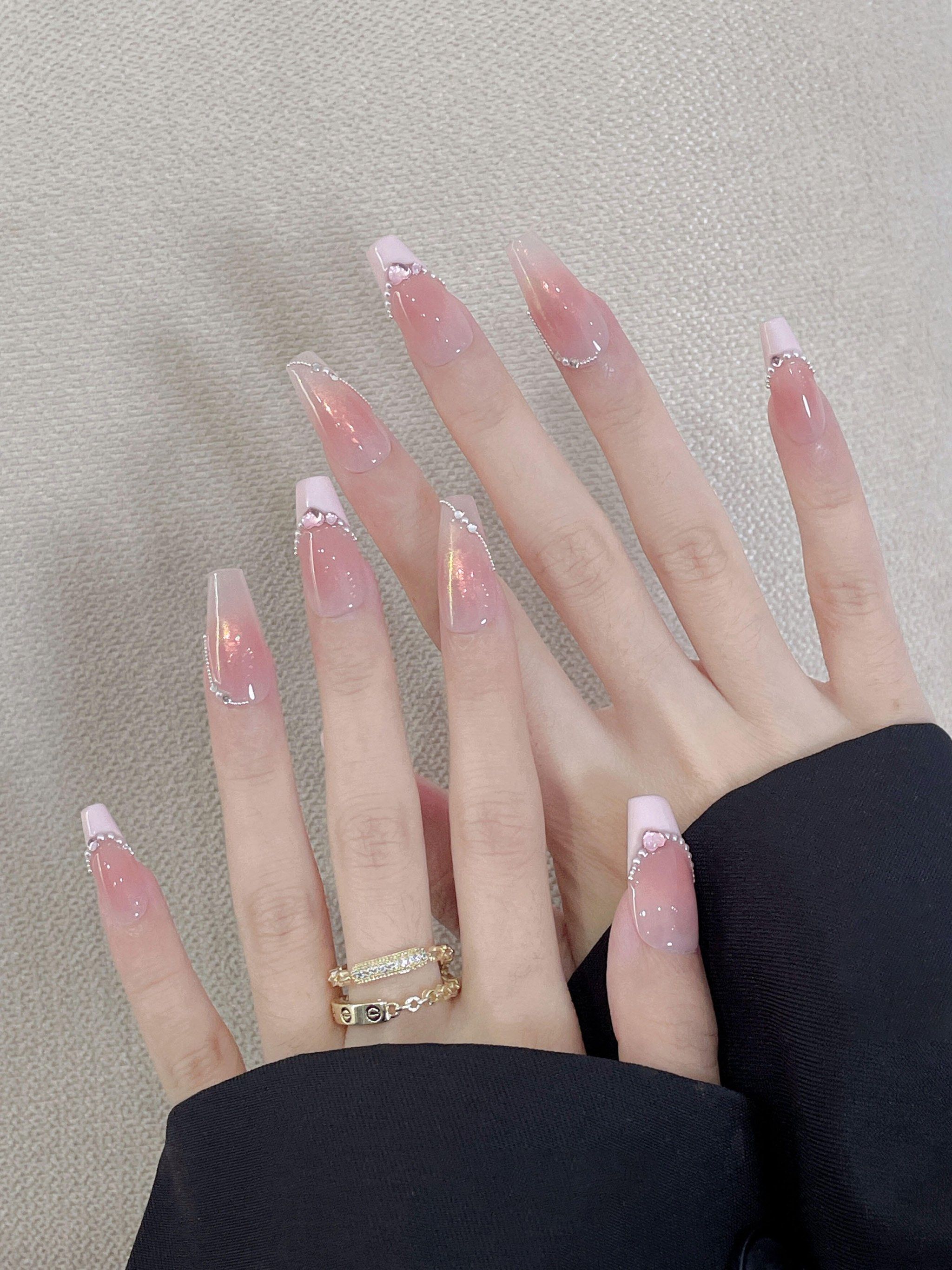仙气梦幻色裸粉美甲💅