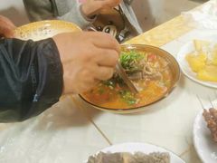-陕北农家小吃风干羊肉剁荞面