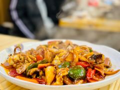 大盘八爪鱼炒五花肉-韩食汇