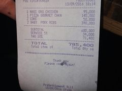 账单-Bamboo Bar & Grill Restaurant