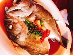 葱椒鲈鱼-绿茶餐厅(蓝色港湾店)