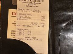 账单-Union Oyster House