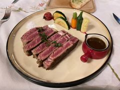 澳洲谷饲肉眼牛排配烤蔬菜土豆泥-花·fleur古董西餐厅(西城夜未央店)