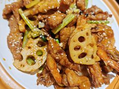 -东来菜馆•手抓海鲜家常菜•海鲜锅贴(鸽子窝店)