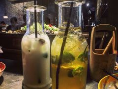 柠檬冰橘茶-探鱼·鲜青椒爽麻烤鱼(中天广场店)