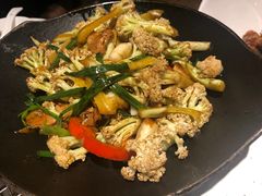 干锅有机花菜-老头儿油爆虾(胜利河美食街店)