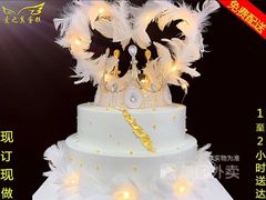 双层羽毛生日蛋糕10+6英寸-爱蒂贝甜CAKE生日蛋糕·冰淇淋·动物奶油(上海店)