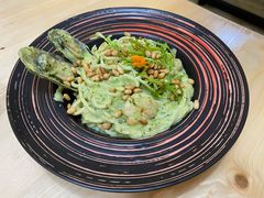 松子青口鲜虾罗勒意面-吃饼人西餐(南开店)