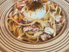 奶油培根意面配水波蛋-Cyclus Craft Kitchen薩克思手工厨房