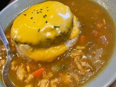 芝士牛肉汉堡咖喱饭-红小满休闲餐厅(十全街店)