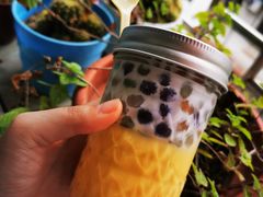 芒果味椰汁爆珠布蕾-黄师奶甜品店