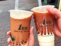 冰淇淋红茶去冰无糖+仙草+波霸-1点点(学府路店)