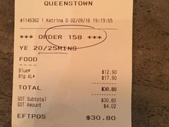 账单-Fergburger(皇后镇店)