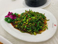 青椒毛豆米肉丝-怡园饭店-餐厅(四望亭店)