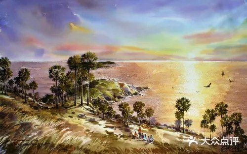自然的美景，水彩笔的描绘[加油]