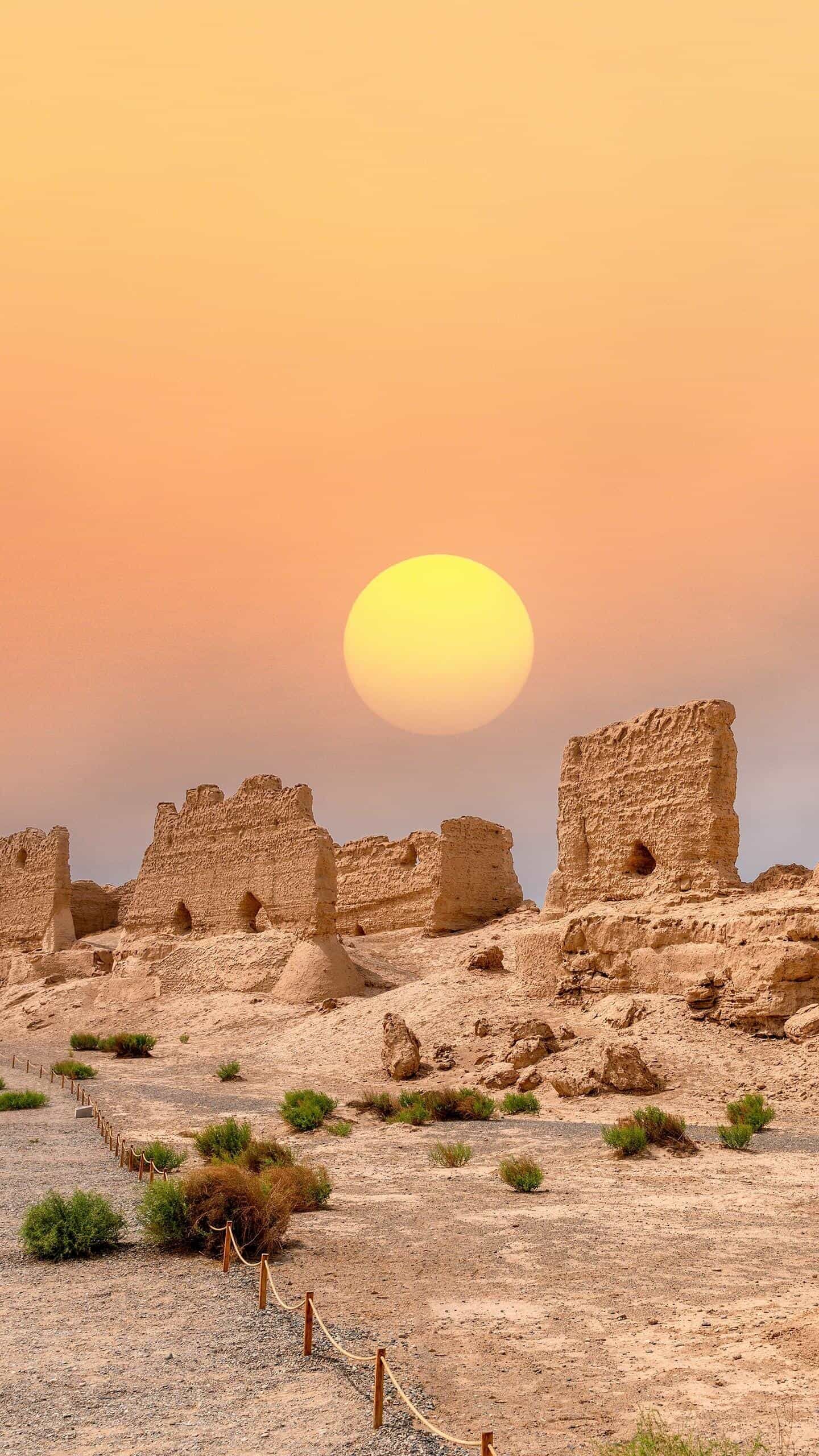 夕阳西下,景色如画