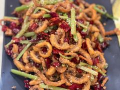 干煸鱿鱼须-大眼锅贴水饺(河东店)