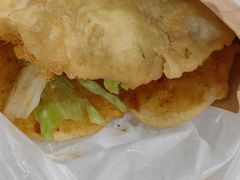 -小红车炸蛋葱油饼