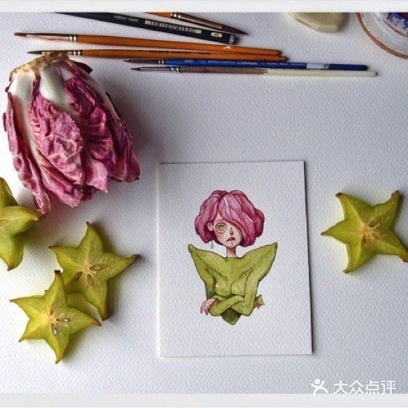 通过水果来画出创意作品[吐][吐]