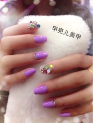 温柔的紫色搭配复古钻饰-甲壳儿美甲美睫
