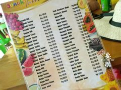 菜单-Jonah's Fruit Shake & Snack Bar