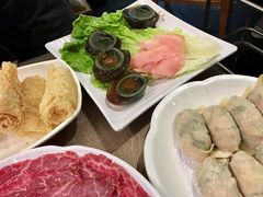 西洋菜饺，醋姜皮蛋-金海阁海鲜火锅