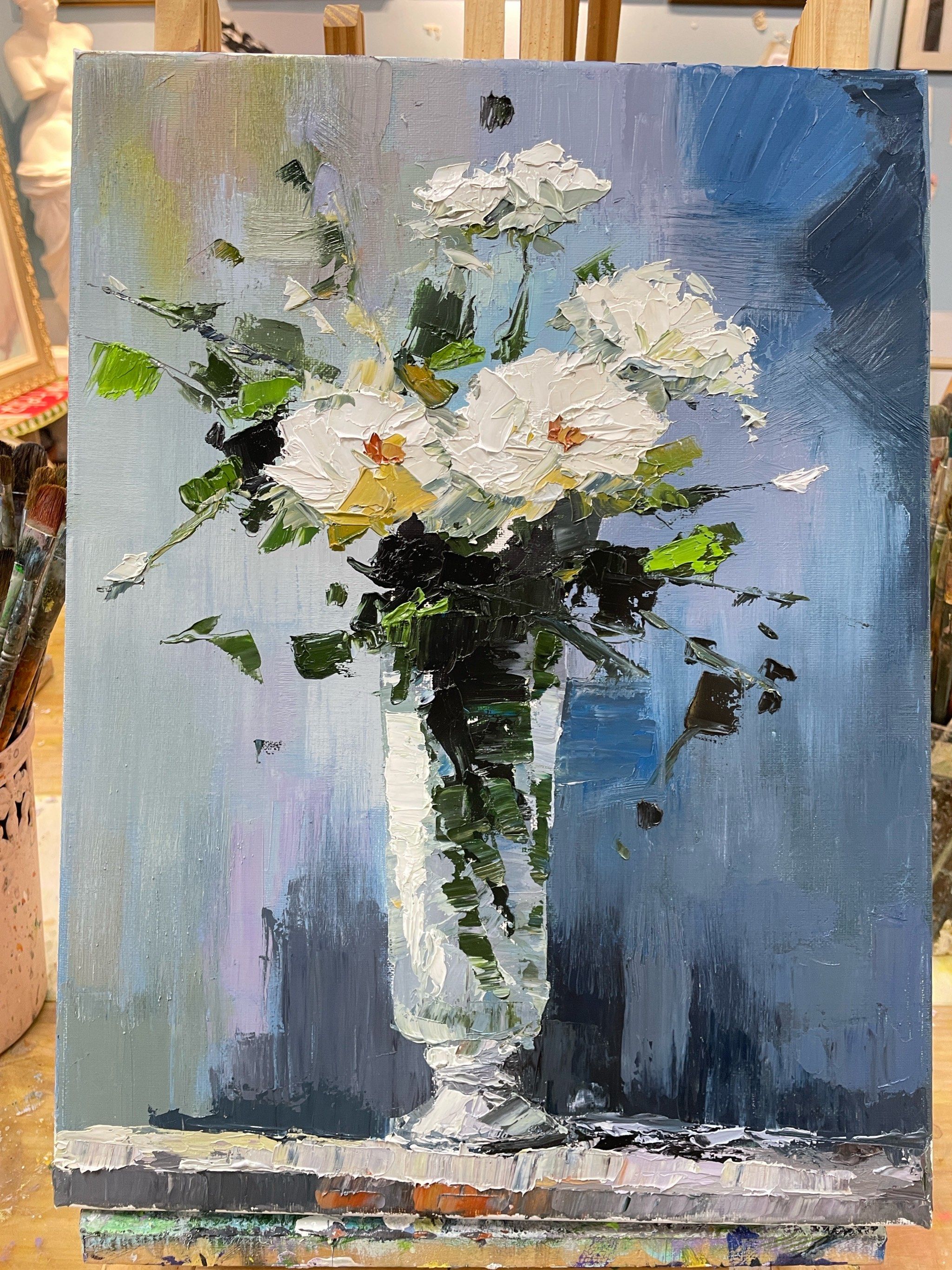 画油画不需要用笔,给把刮刀也是可以的!