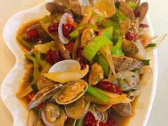 姜葱炒花甲-覃记海鲜美食餐厅