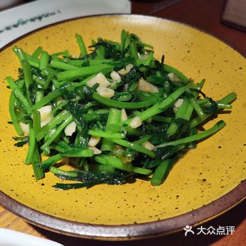 这家店的菜色真的很吸引人,特别是那道青茼蒿