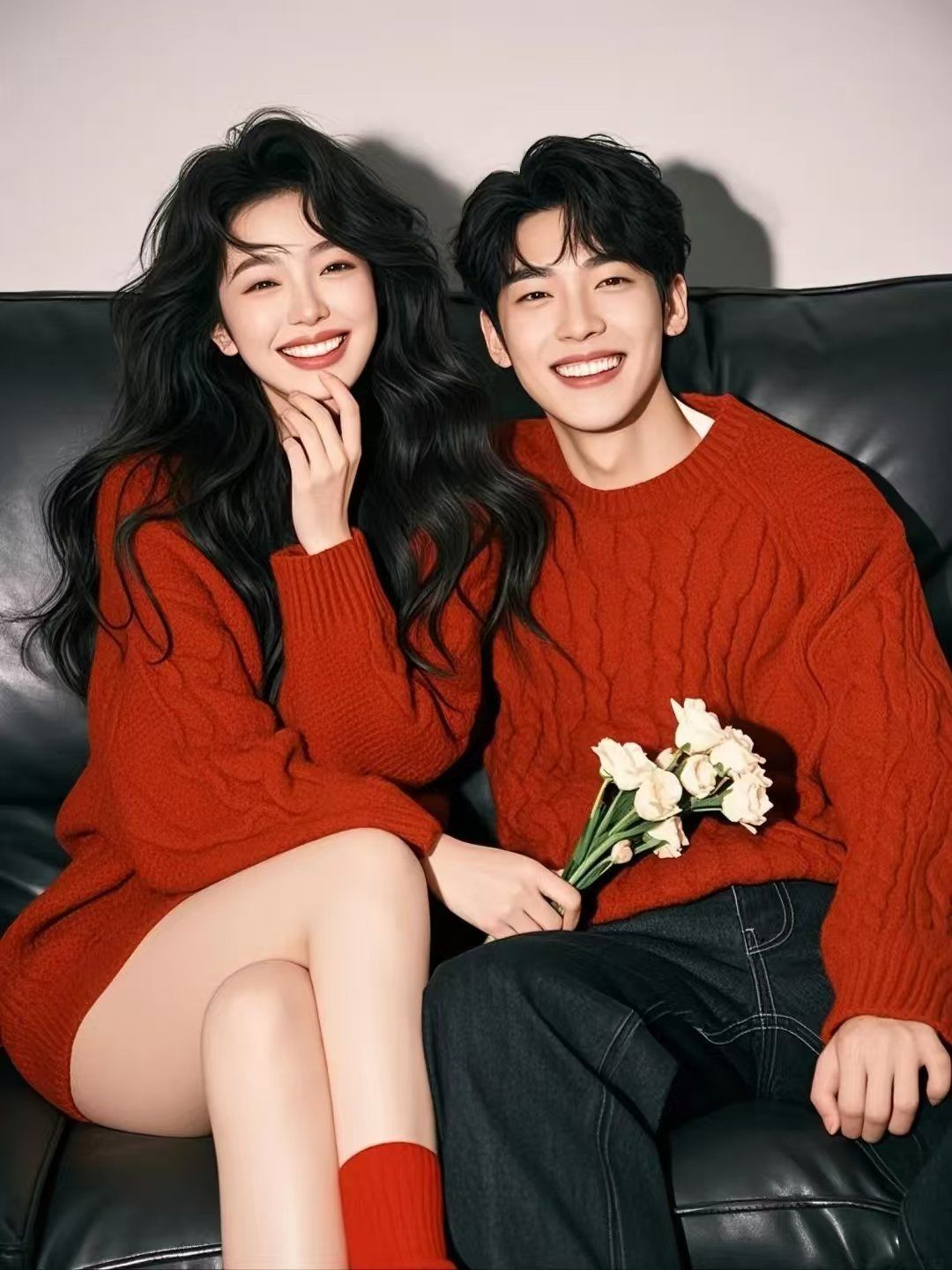 甜蜜浪漫情侣合照