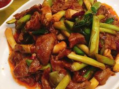大蒜炒羊肉-蔡阿水羊肉店