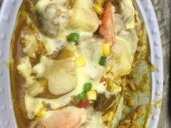 招牌黄咖喱牛腩热锅配米饭-长勺子东南亚(街道口店)